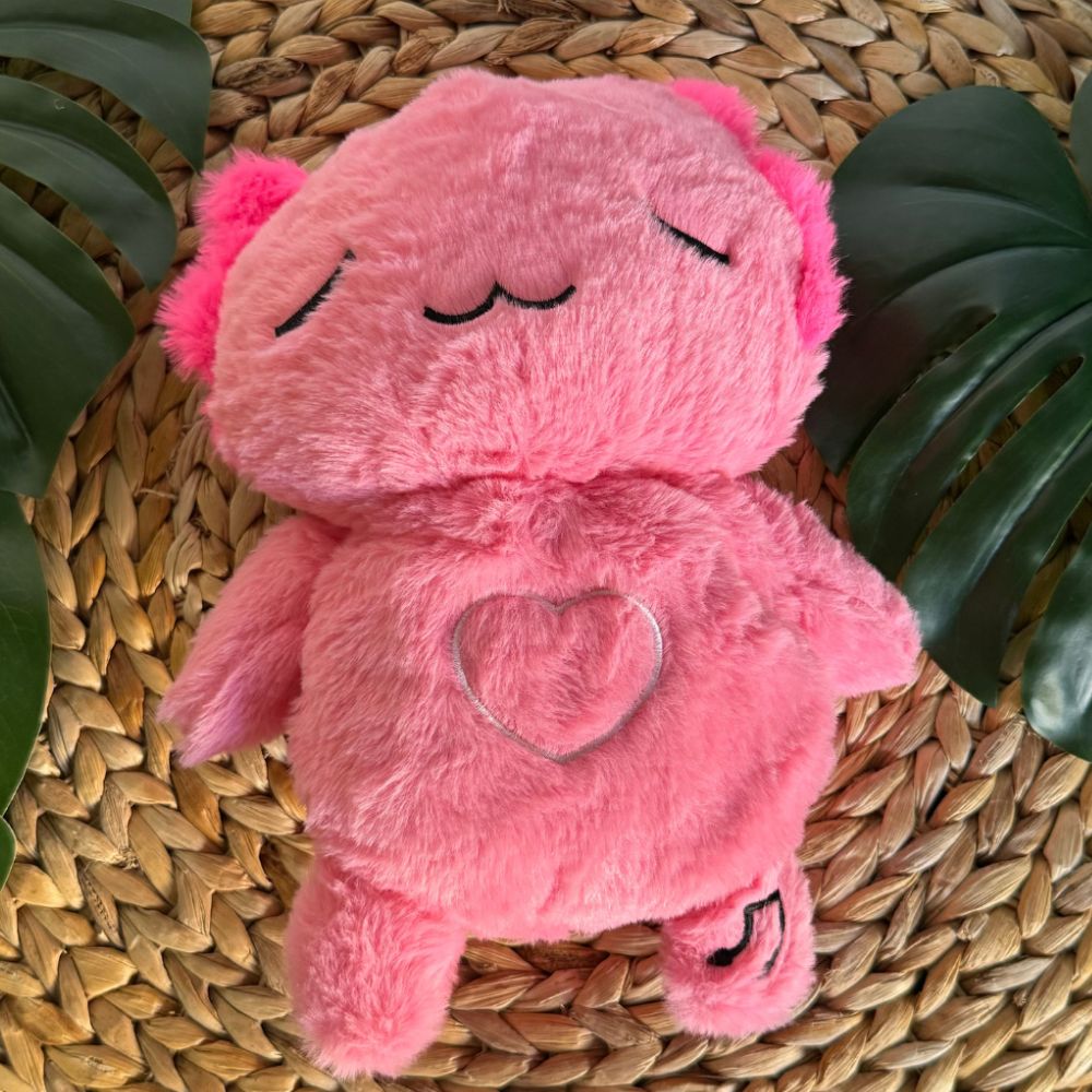 Peluche axolotl rose douce veilleuse musicale enfant La compagnie de la peluche