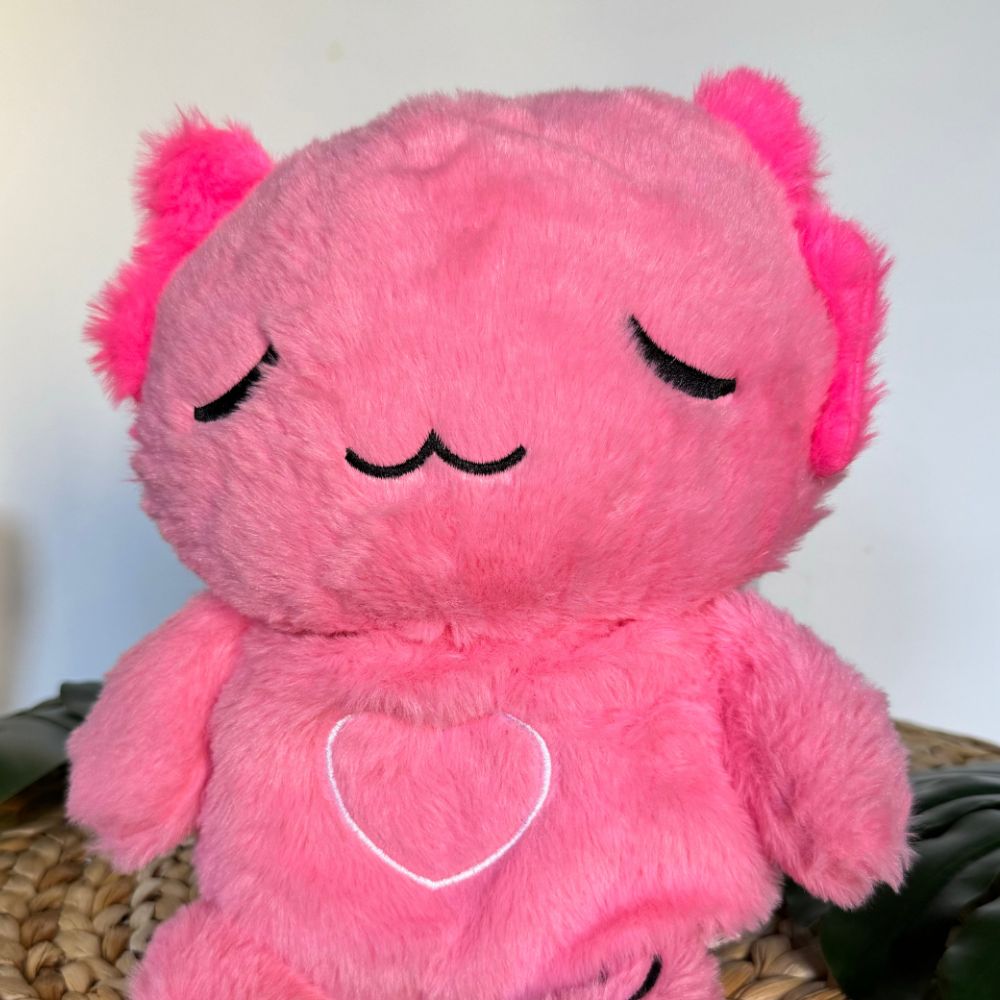Peluche axolotl rose douce veilleuse musicale enfant La compagnie de la peluche
