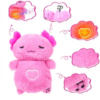 Peluche axolotl rose douce veilleuse musicale enfant La compagnie de la peluche