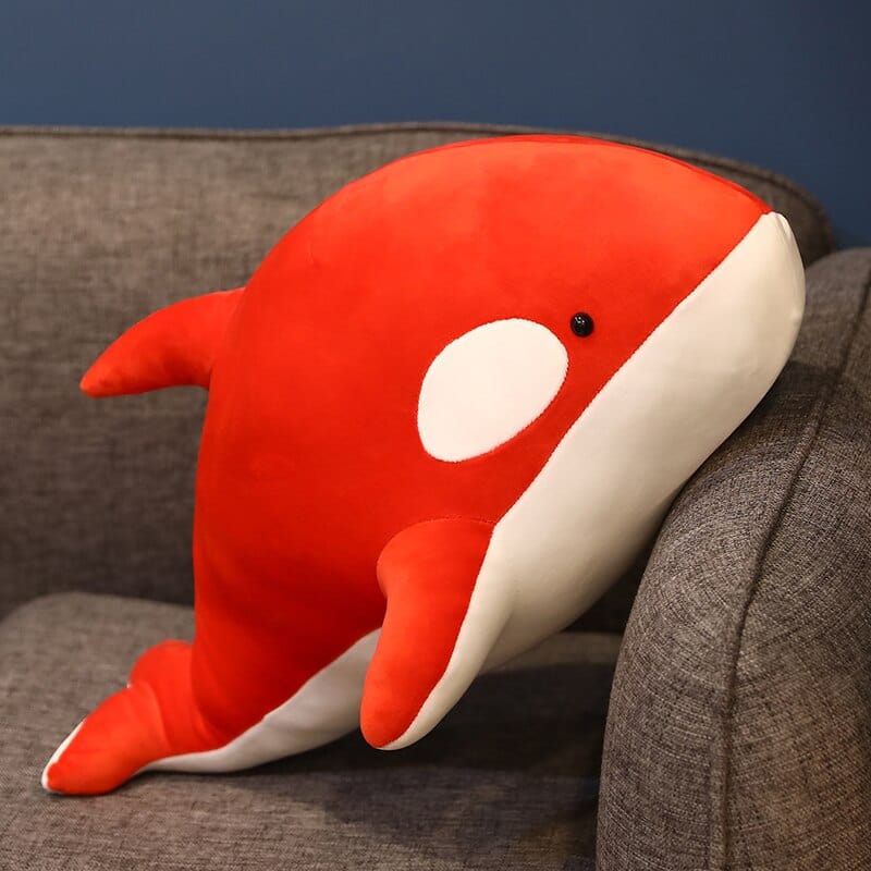 Peluche baleine bébé coloré 60cm / Rouge