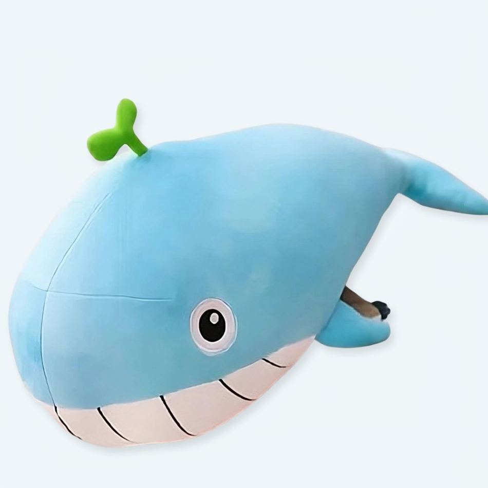 Peluche baleine bleue pastel douce oreiller marin cozy 65cm La compagnie de la peluche
