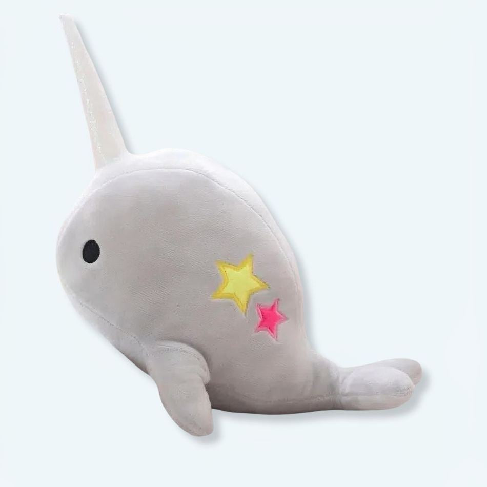 Peluche baleine grise magique câline douce univers marin 35cm La compagnie de la peluche