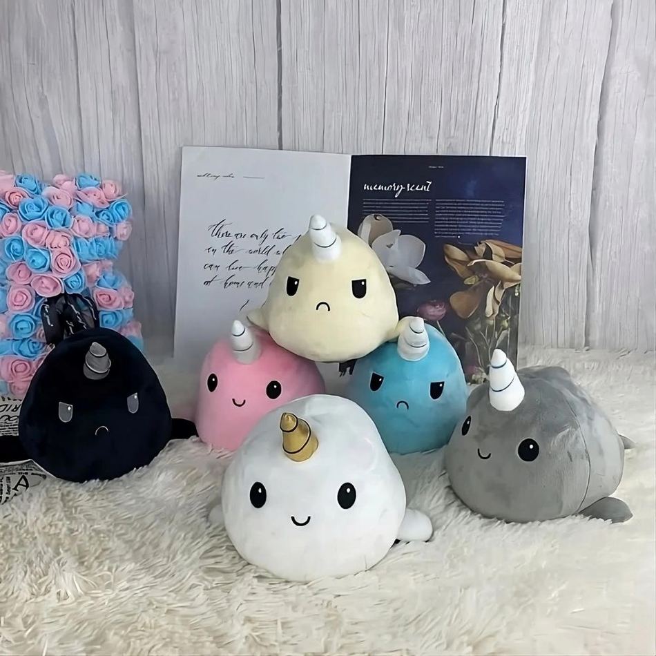 Peluche baleine licorne blanche douce univers magique La compagnie de la peluche