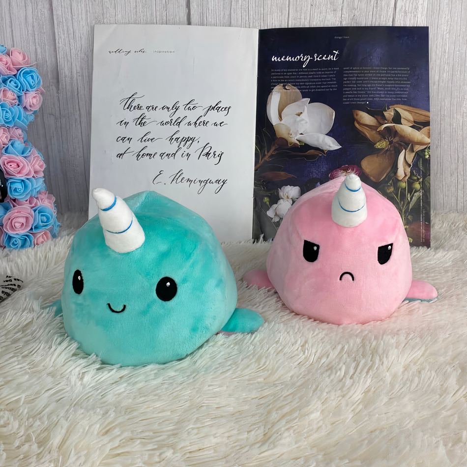Peluche baleine licorne blanche douce univers magique La compagnie de la peluche