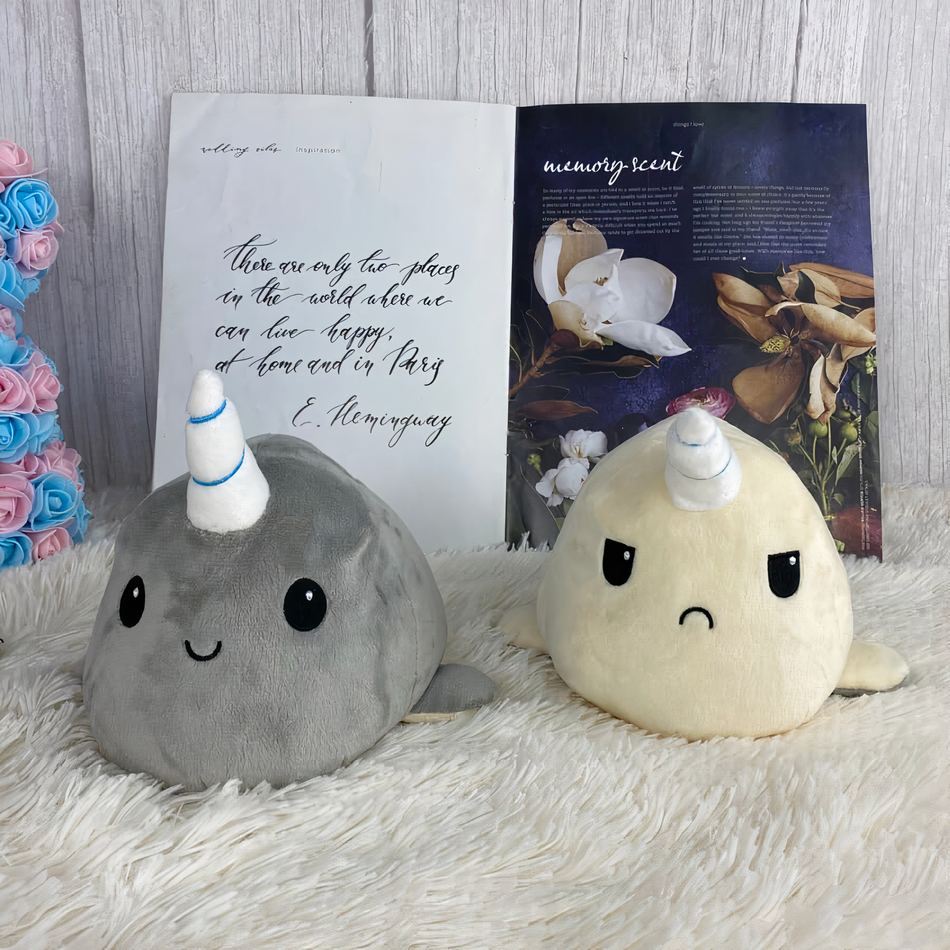 Peluche baleine licorne blanche douce univers magique La compagnie de la peluche