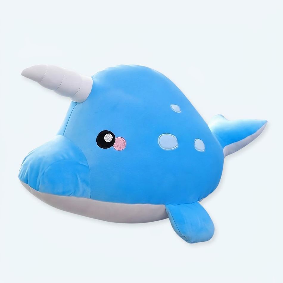 Peluche baleine licorne magique bleu ciel doux câlin 35cm La compagnie de la peluche