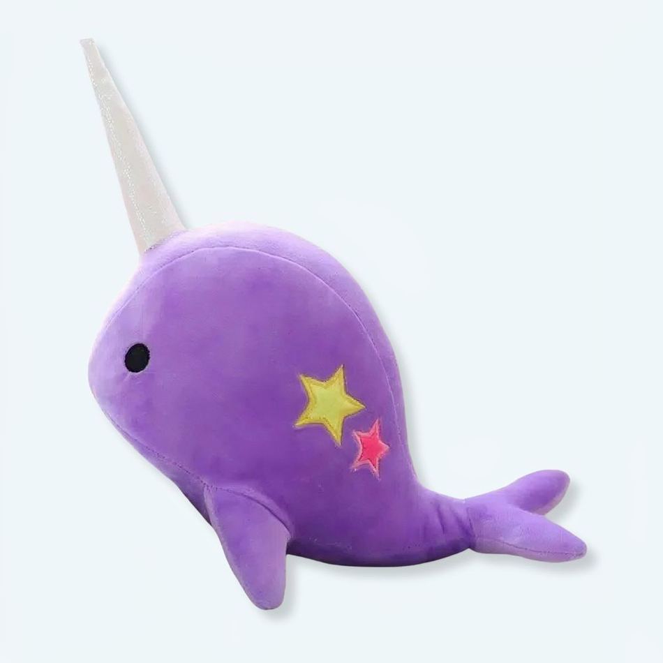 Peluche baleine magique licorne violet doux enfant rêverie 35cm La compagnie de la peluche