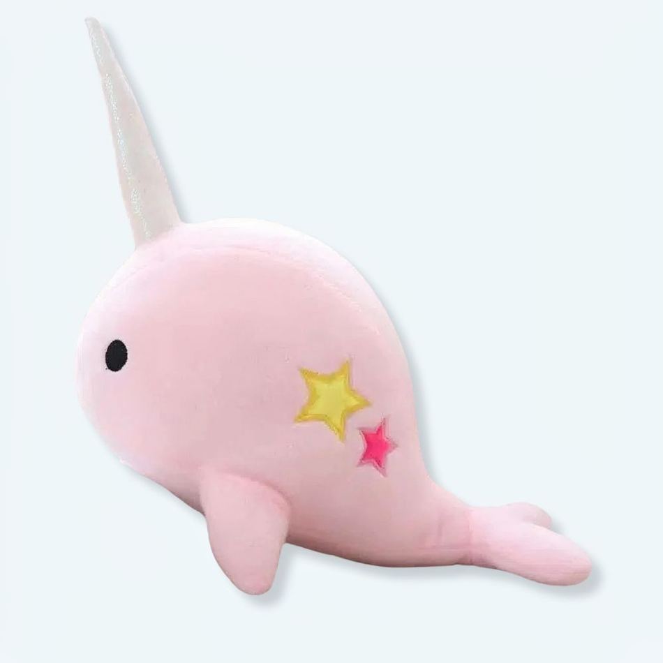 Peluche baleine magique rose douce univers féerique enfant 35cm La compagnie de la peluche