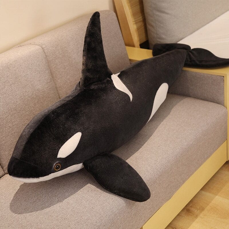 Peluche baleine noir et blanche 75cm