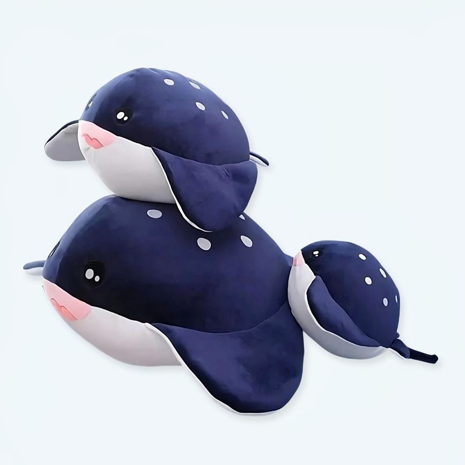 Peluche baleine noire douce océan enfant chambre cocooning 35cm La compagnie de la peluche