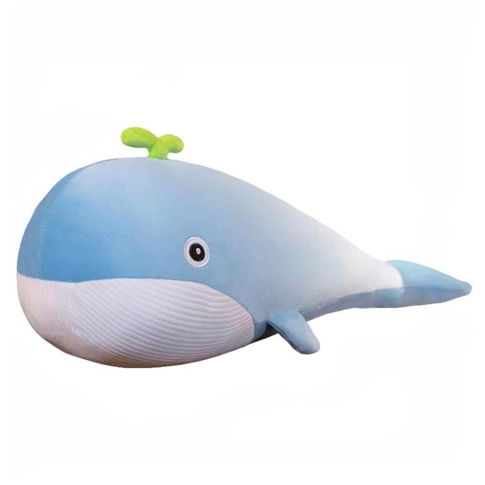 Peluche baleine pastel géante douce chambre déco bleu La compagnie de la peluche
