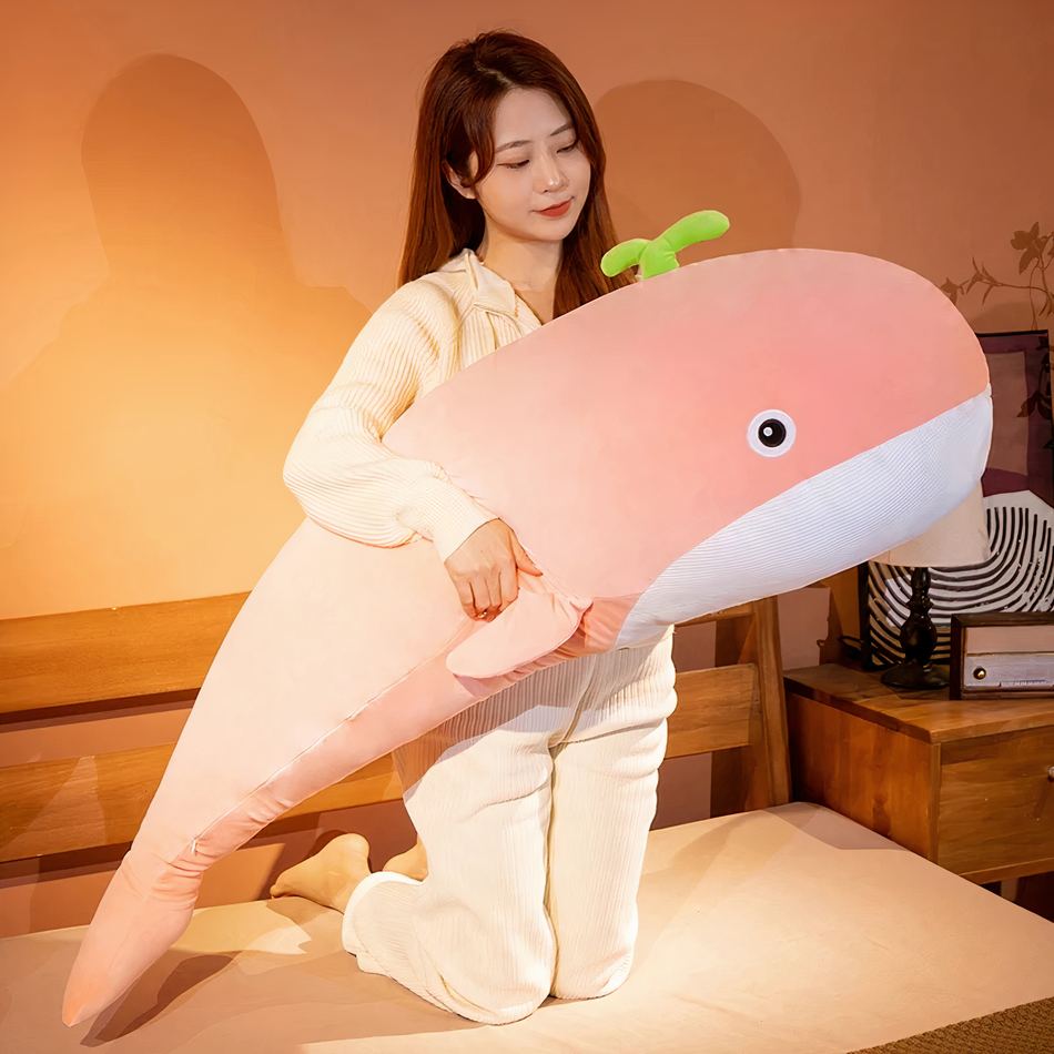 Peluche baleine pastel géante douce chambre déco rose La compagnie de la peluche