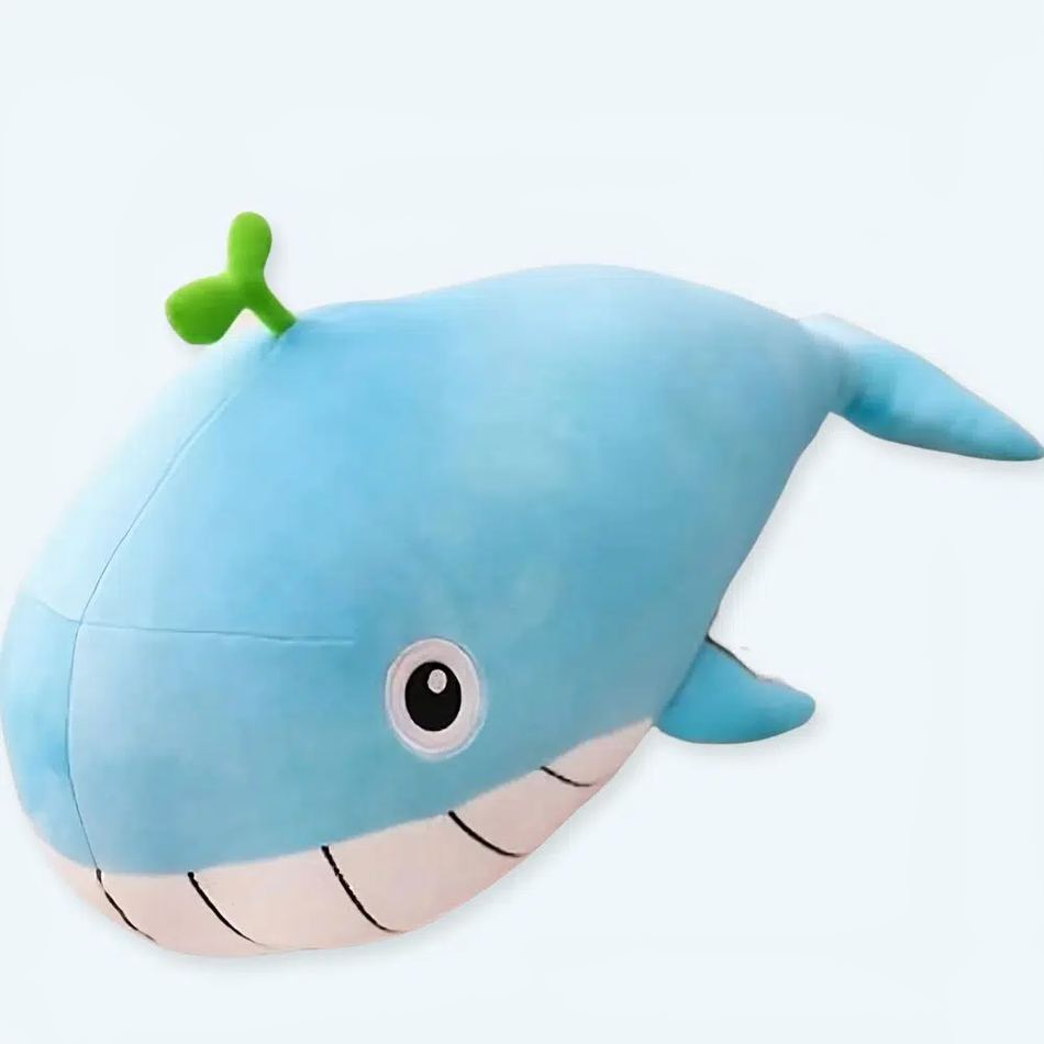 Peluche baleine rose pastel oreiller doux confort marin 65cm La compagnie de la peluche