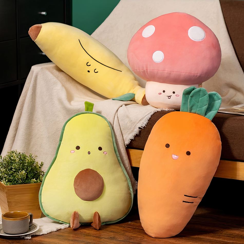 Peluche banane fruit mignon jaune doux câlin enfant La compagnie de la peluche