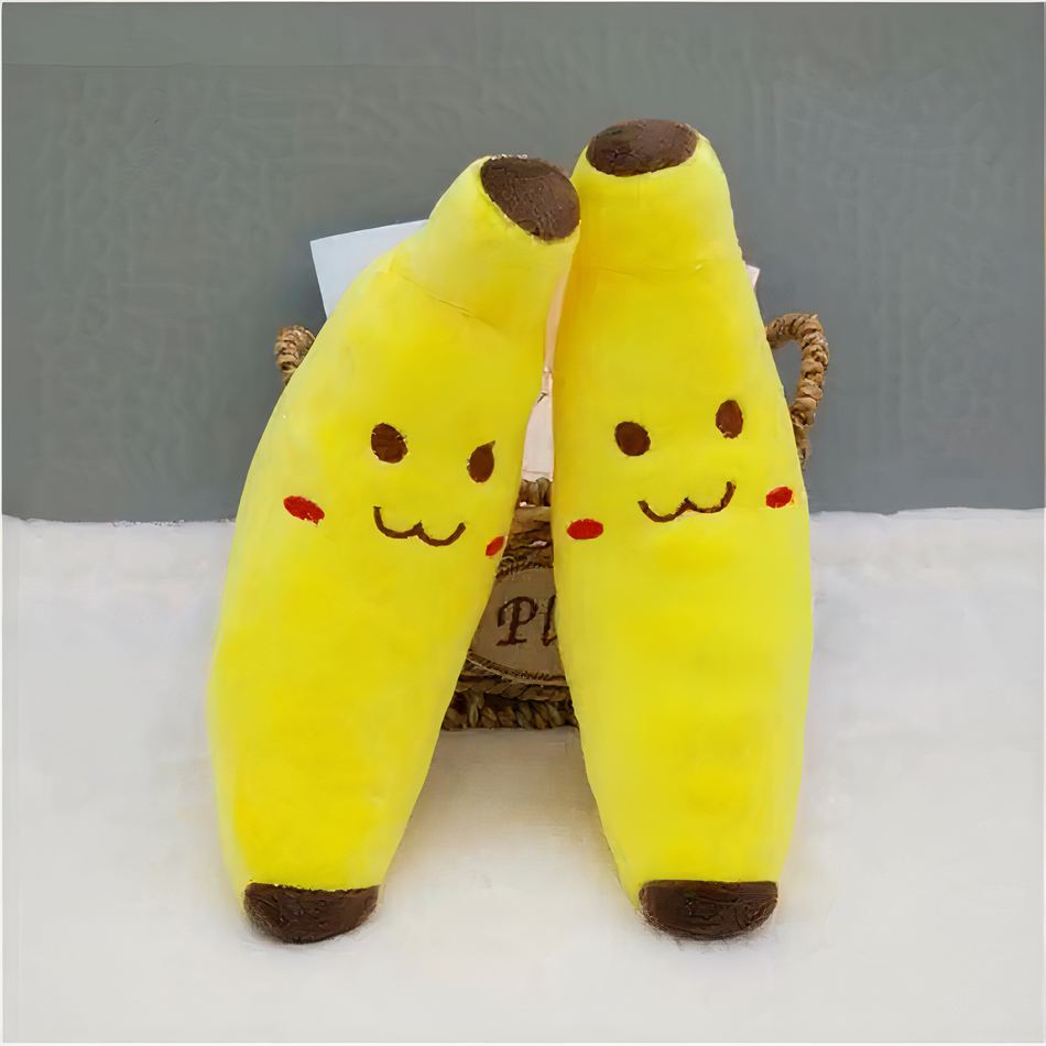 Peluche banane sourire jaune fruit doux câlin enfant La compagnie de la peluche