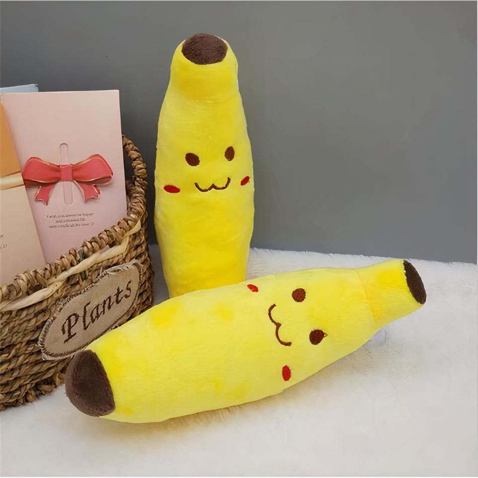 Peluche banane sourire jaune fruit doux câlin enfant La compagnie de la peluche