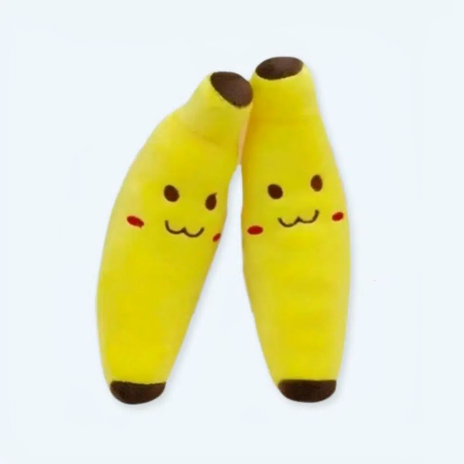 Peluche banane sourire jaune fruit doux câlin enfant La compagnie de la peluche