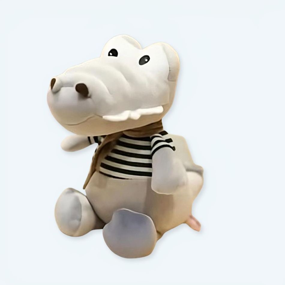 Peluche bébé crocodile grise 30cm La compagnie de la peluche
