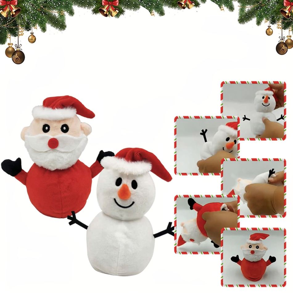 Peluche bonhomme de neige Noël réversible doux chaleureux La compagnie de la peluche