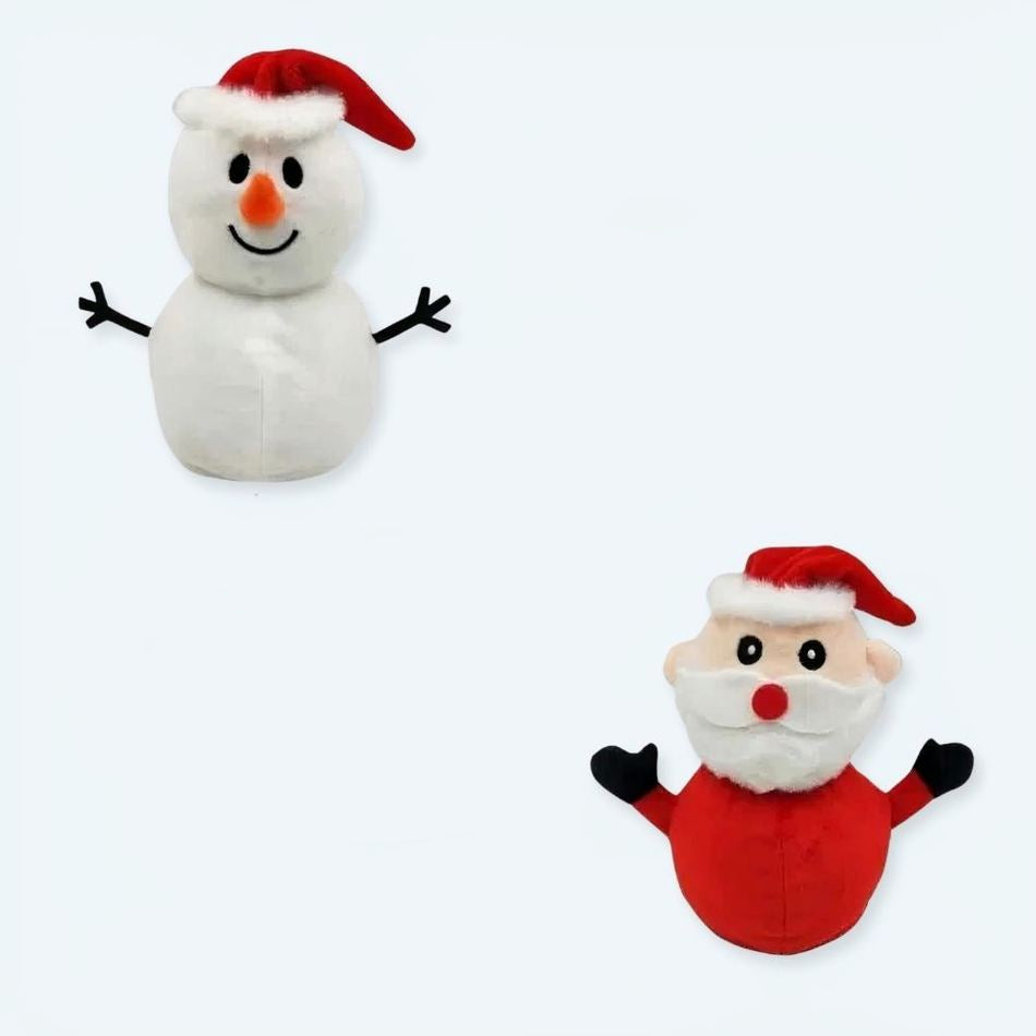 Peluche bonhomme de neige Noël réversible doux chaleureux La compagnie de la peluche