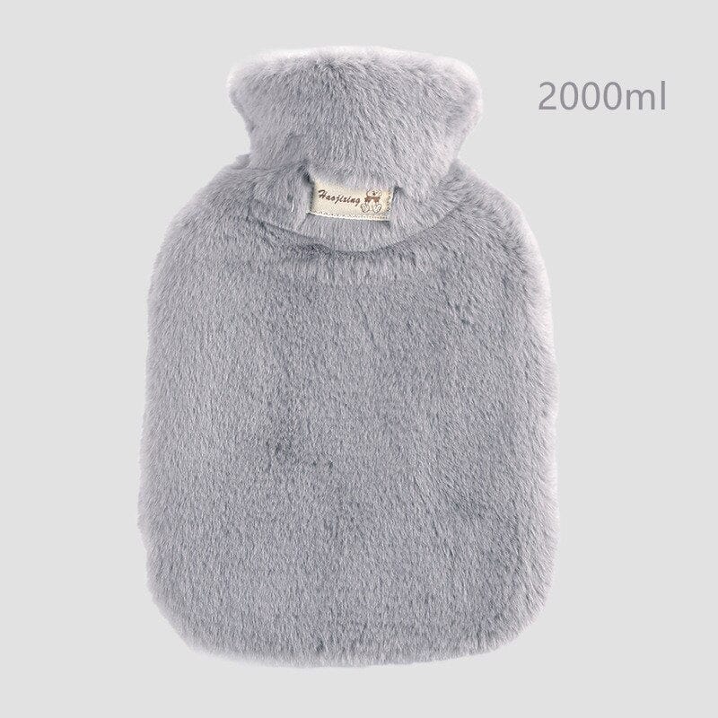 Peluche bouillotte à fourrure Gris clair / 2 Litres