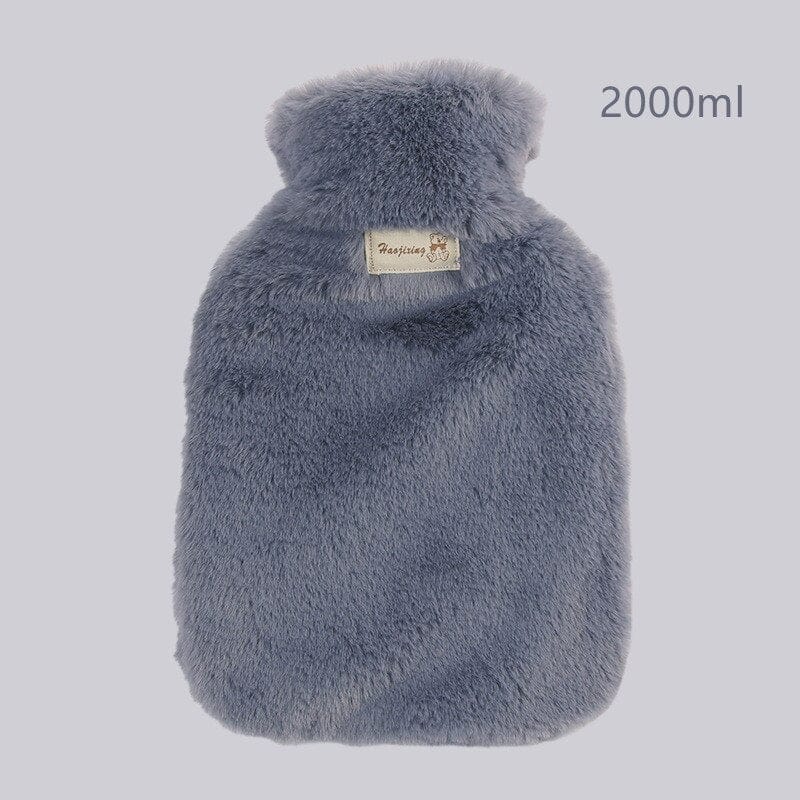 Peluche bouillotte à fourrure Gris foncé / 2 Litres