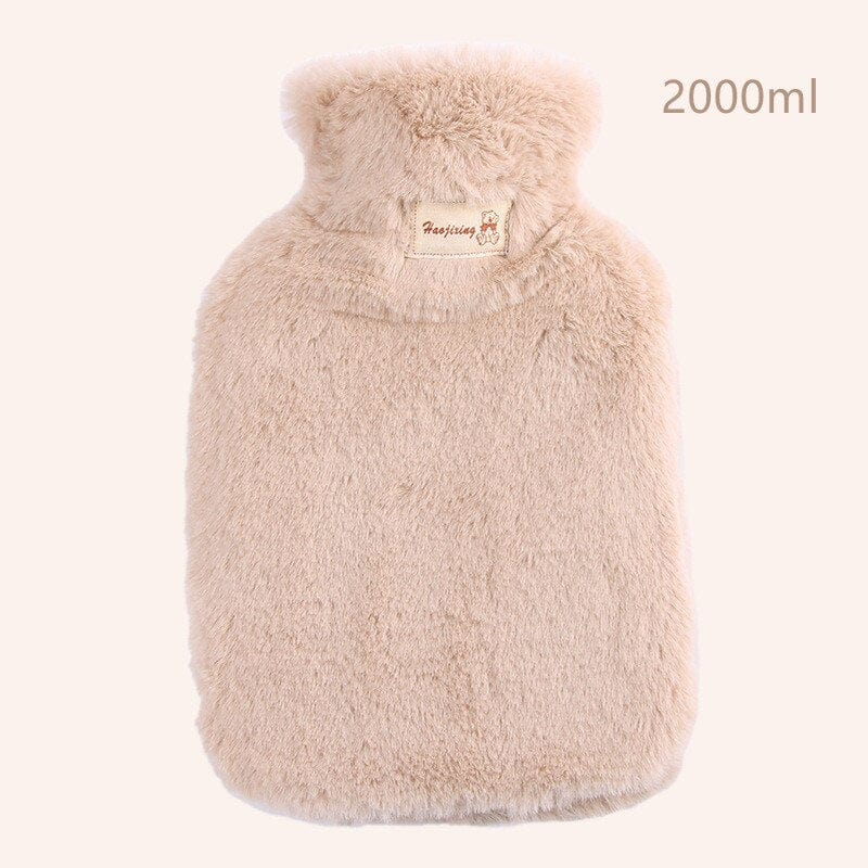 Peluche bouillotte à fourrure Marron clair / 2 Litres
