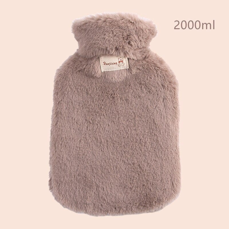 Peluche bouillotte à fourrure Marron foncé / 2 Litres