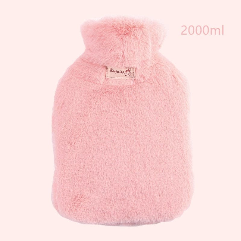Peluche bouillotte à fourrure Rose / 2 Litres