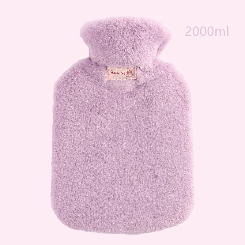 Peluche bouillotte à fourrure Violet / 2 Litres