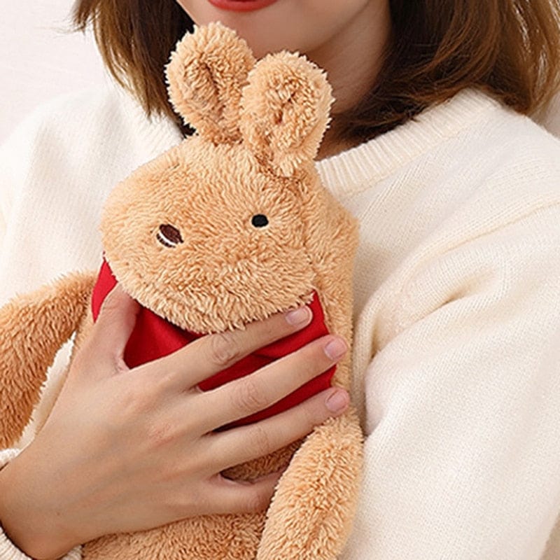 Peluche bouillotte lapin à fourrure chaud