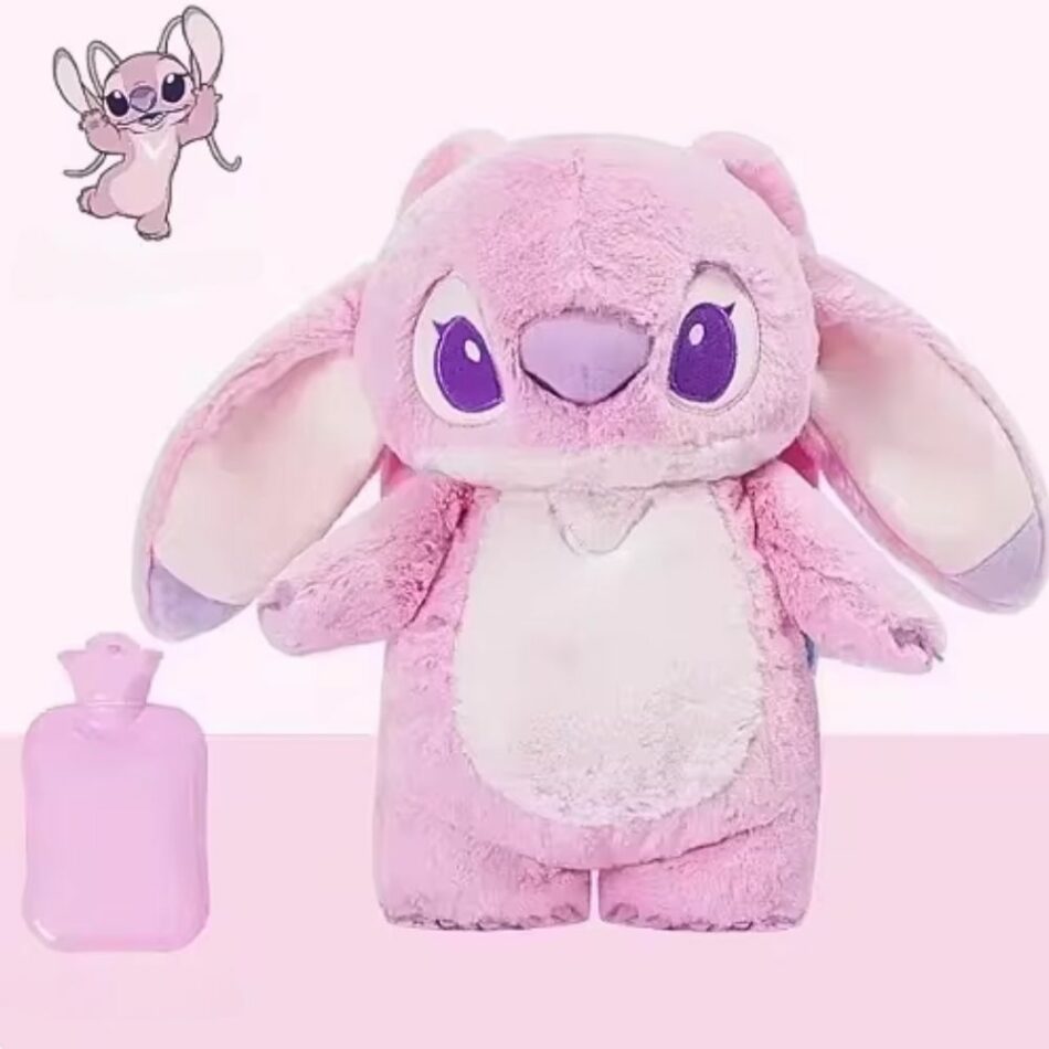 Peluche bouillotte toute douce de Stitch ou Angel rose La compagnie de la peluche