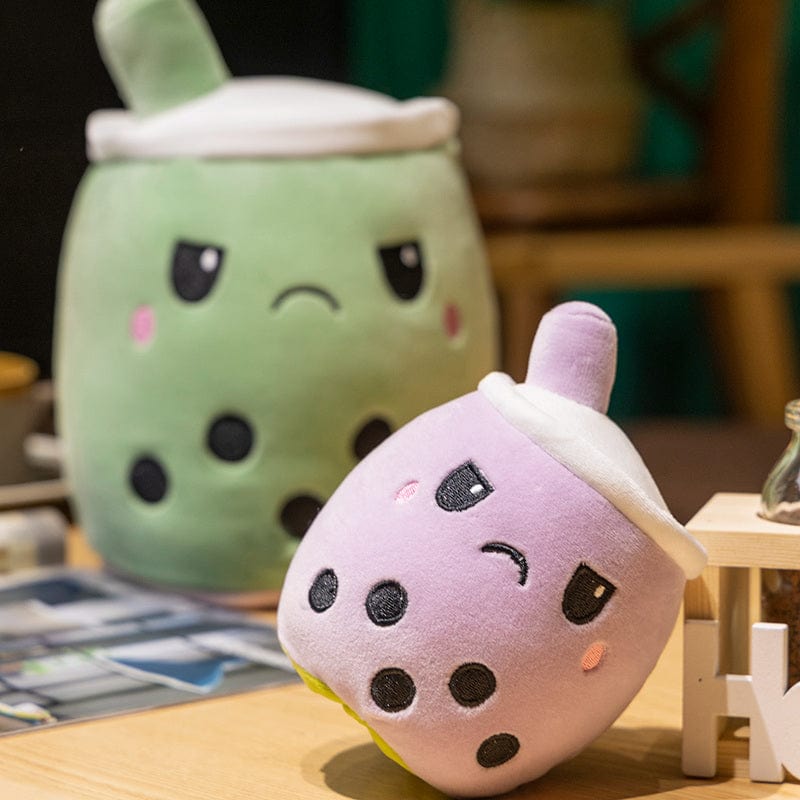 Peluche bubble tea réversible gentil ou méchant