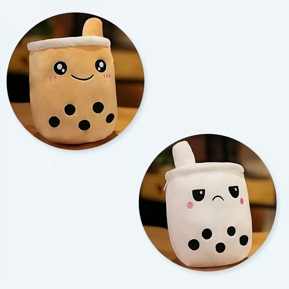 Peluche bubble tea réversible mignon enfant jouet doux La compagnie de la peluche