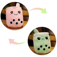 Peluche bubble tea réversible mignon enfant jouet doux vert La compagnie de la peluche
