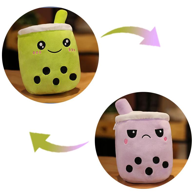 Peluche bubble tea réversible mignon enfant jouet doux violet La compagnie de la peluche