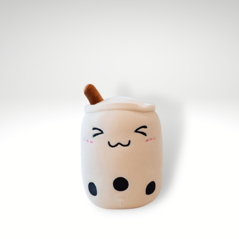 Peluche bubble tea squishmallow mignonne 22cm / Blanc yeux fermés