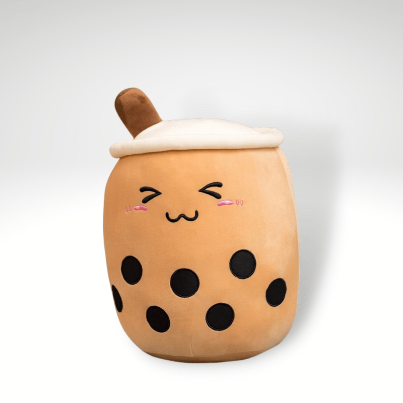 Peluche bubble tea squishmallow mignonne 22cm / Chocolat yeux fermés
