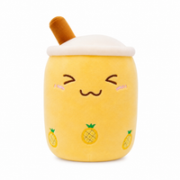 Peluche bubble tea squishmallow mignonne 22cm / Jaune 2 yeux ouverts