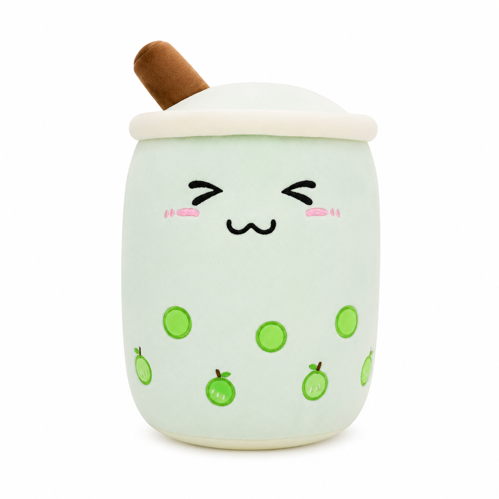 Peluche bubble tea squishmallow mignonne 22cm / Vert yeux fermés