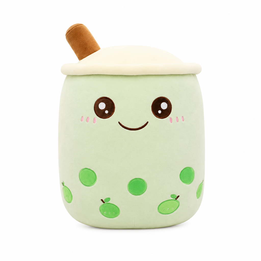 Peluche bubble tea squishmallow mignonne 22cm / Vert yeux ouverts
