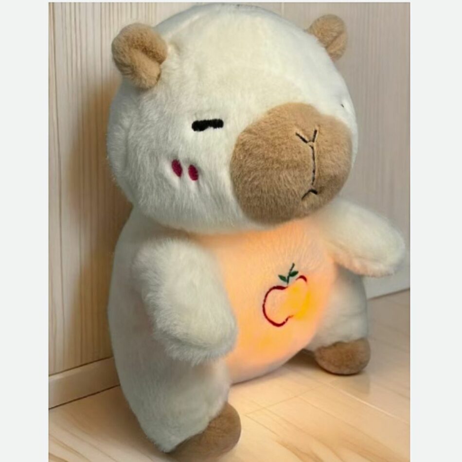 Peluche capybara qui respire berceuses bruits blancs blanc La compagnie de la peluche