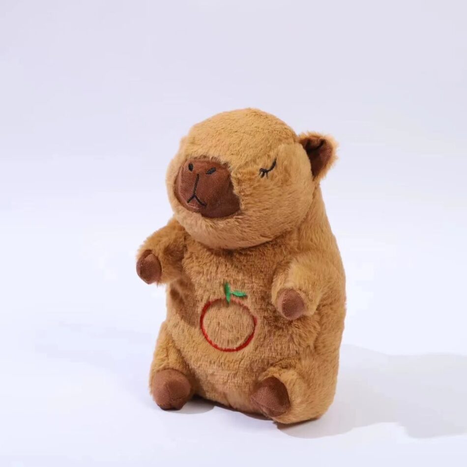 Peluche capybara respirante qui apaise marron La compagnie de la peluche