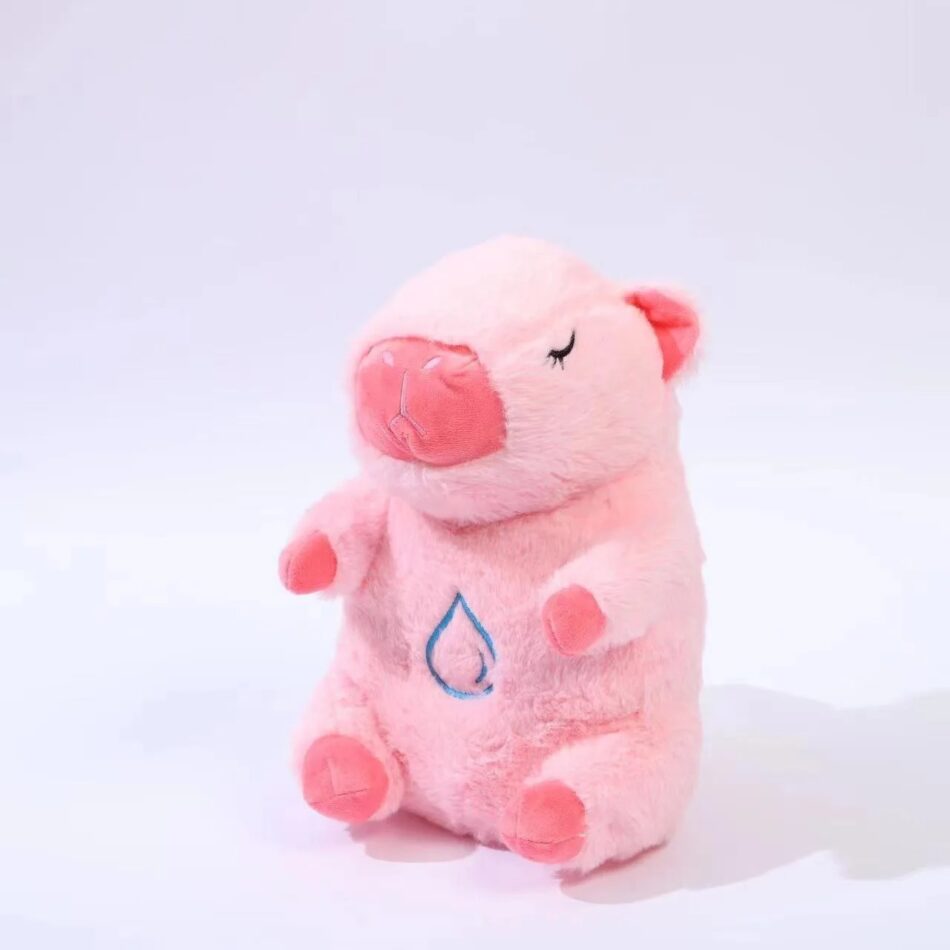 Peluche capybara respirante qui apaise rose La compagnie de la peluche