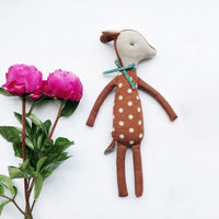 Peluche cerf doux hiver enfant câlin en velours La compagnie de la peluche
