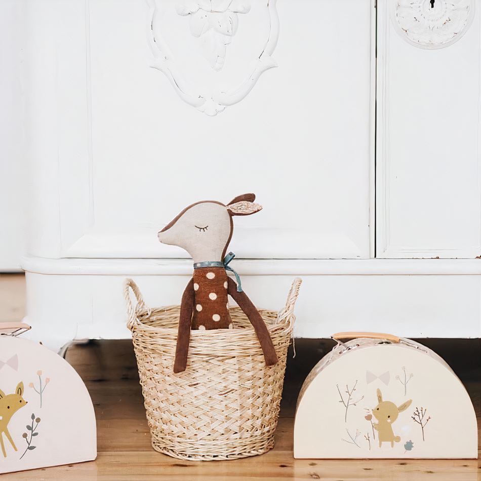 Peluche cerf doux hiver enfant câlin en velours La compagnie de la peluche