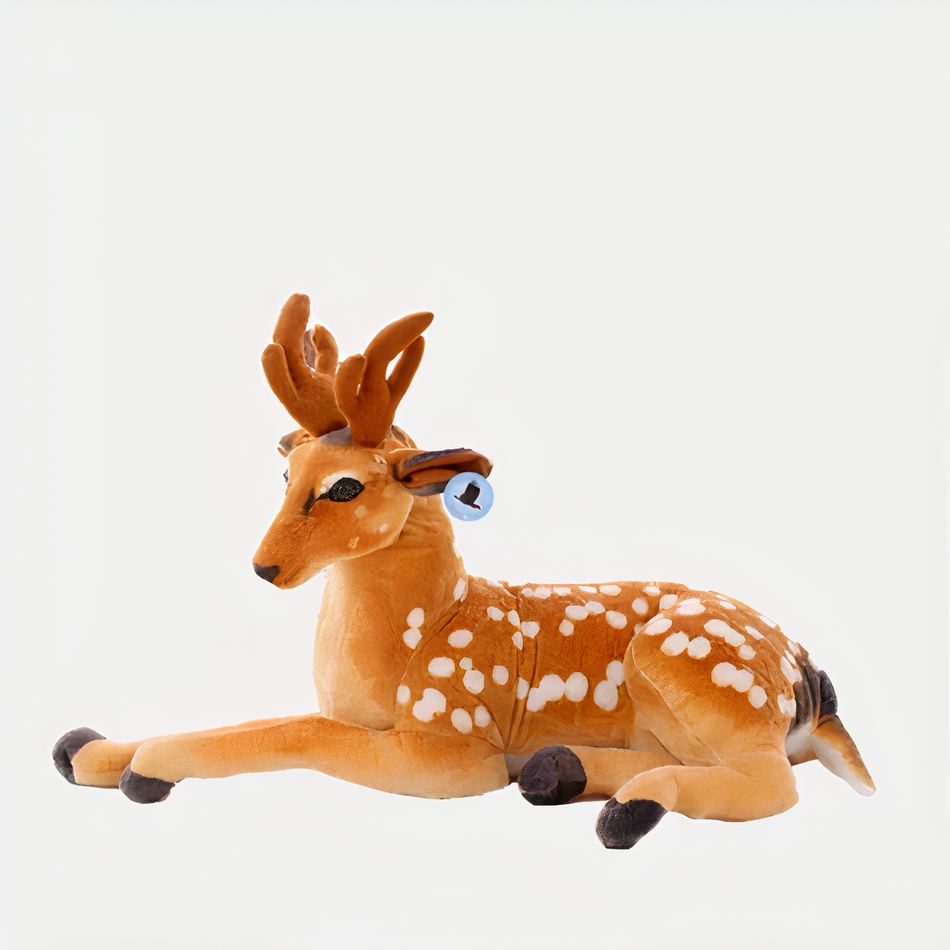 Peluche cerf géant doux forêt enfant câlin hiver 30cm La compagnie de la peluche