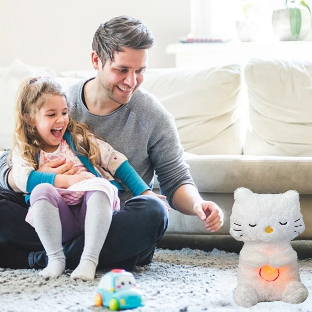 Peluche chat apaisant musique douce sommeil enfant La compagnie de la peluche