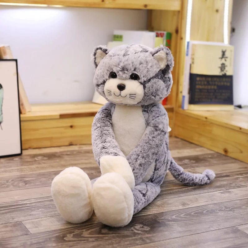 Peluche chat assis gris 50cm