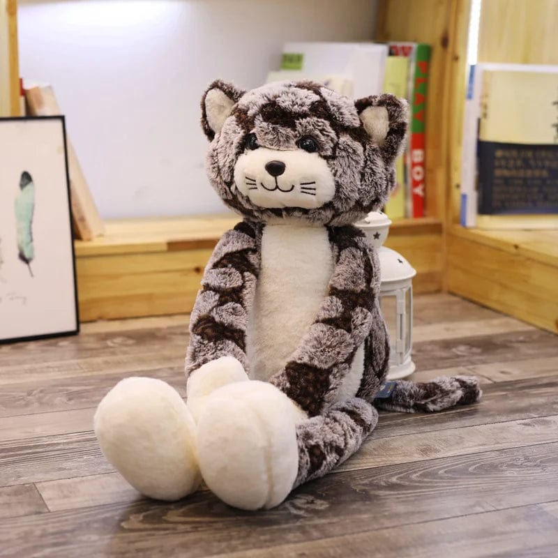 Peluche chat assis marron 90cm